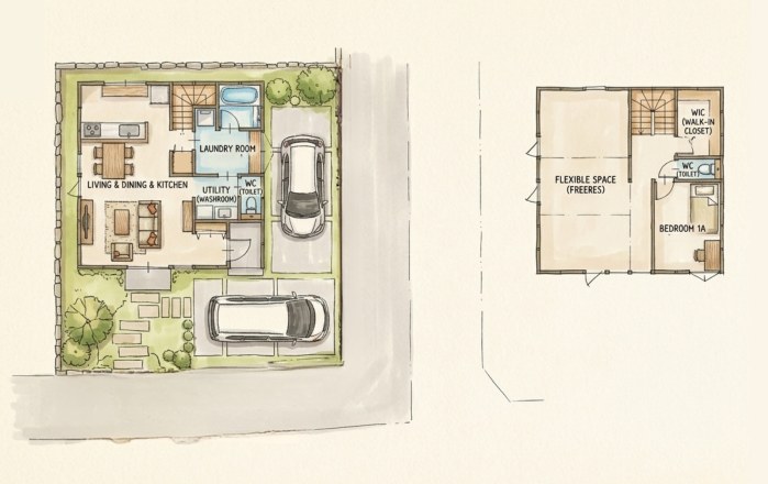 BASE PLAN 2LDK＋WICの間取り図