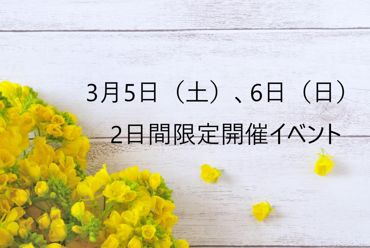 【3月5日（土）、6日（日）2日間限定開催】イベントのご案内